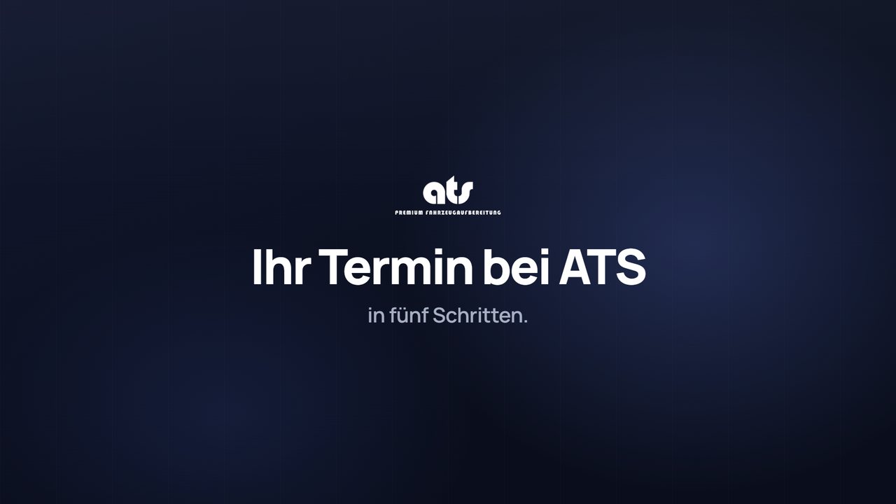 Erklärfilm: Besichtigungstermin in fünf Schritten buchen — Fahrzeug wählen, Wünsche ankreuzen, Tag und Uhrzeit aussuchen, Kontaktdaten eintragen, fertig